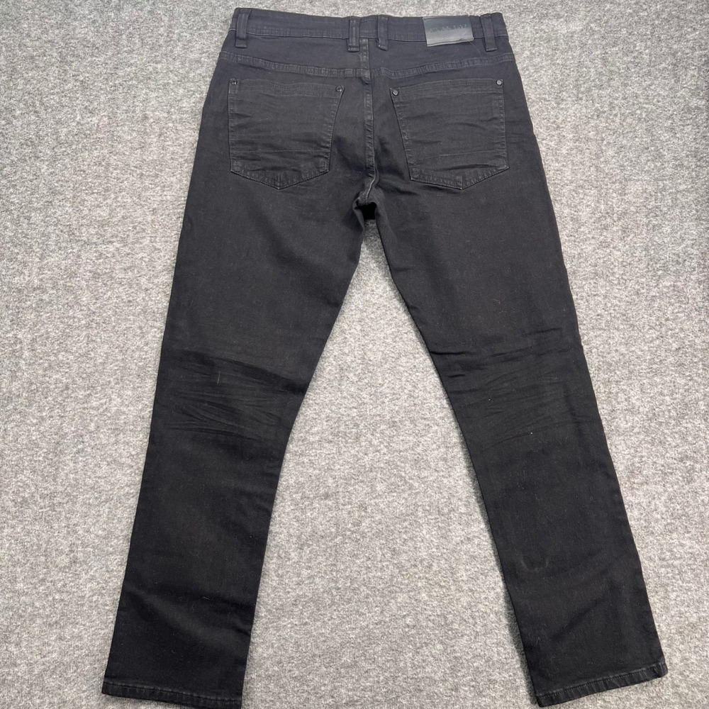 Steve's Jeans Mens Black Distressed Slim Straight Denim Pants 32 Casual urban - Picture 6 of 13